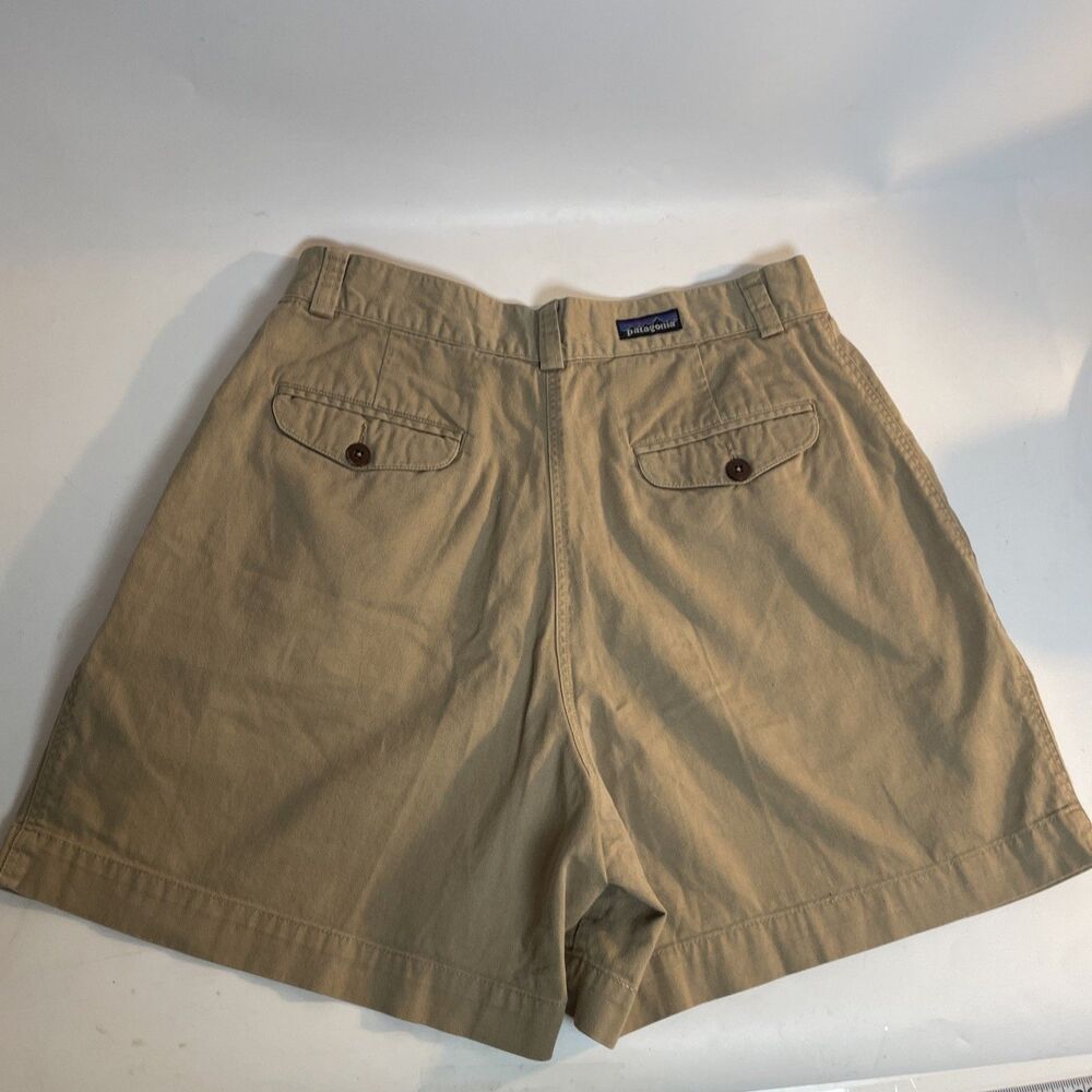 Vtg 90s Patagonia Canvas High Rise 6" Stand Up Hiking Shorts Womens 12 Tan - Picture 5 of 9